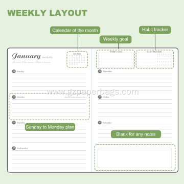 Personalized Custom Leather Goal Planner for Weekly and Monthly Planning